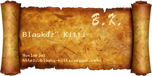Blaskó Kitti névjegykártya